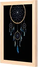 LOWHA Dream catcher black blue Wall Art with Pan Wood framed Ready to hang for home, bed room, office living room Home decor hand made wooden color 23 x 33cm By LOWHA