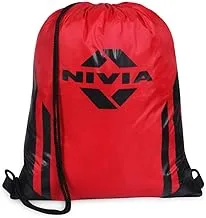 Nivia String Gym Drawstring Bag | Running | Polyester (Red,Standard) Yoga | Shopping | Hiking | Camping | Small Backpack | Dori | Sports Bag