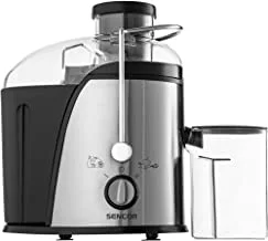 SENCOR - Juicer, Modern compact space-saving design, Wide feed tube (65 mm) for comfortable filling, Automatic pulp separation, 2speeds, Easy to Clean, SJE 741SS, 2 years replacement Warranty