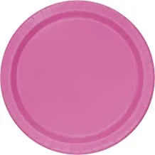 أدوات المائدة الفريدة للحفلات 31434 مقاس 7 بوصات أطباق الحلوى المستديرة | موضوع اللون الوردي الساخن | 20 قيراطًا صلبًا ، 20 قطعة (عبوة من 1)