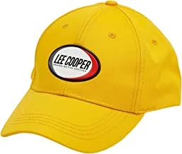 Lee Cooper Patch Detail Cap with Buckled Strap Closure- Yellow - One Size