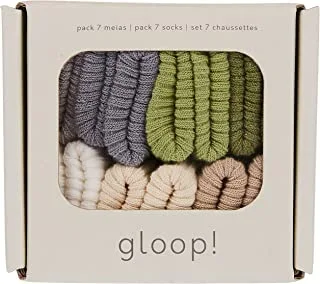 Gloop baby socks gift set- autumn, newborn socks for baby boys girls, multicolor, pack of 7, 0-3 months