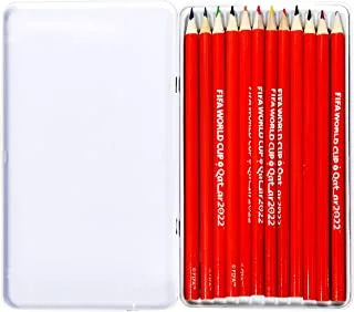 فيفا 2022 - مجموعة أقلام تلوين كانتري ألمانيا مكونة من 12 قطعة في علبة من القصدير ، متعددة الألوان