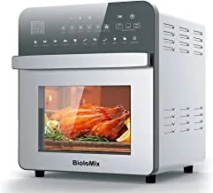 Biolomix 15L 1700W Dual Heating Air Fryer Oven Toaster Rotisserie And Dehydrator 11 In 1 Countertop Stainless Steel Oven, silver, MAT528T