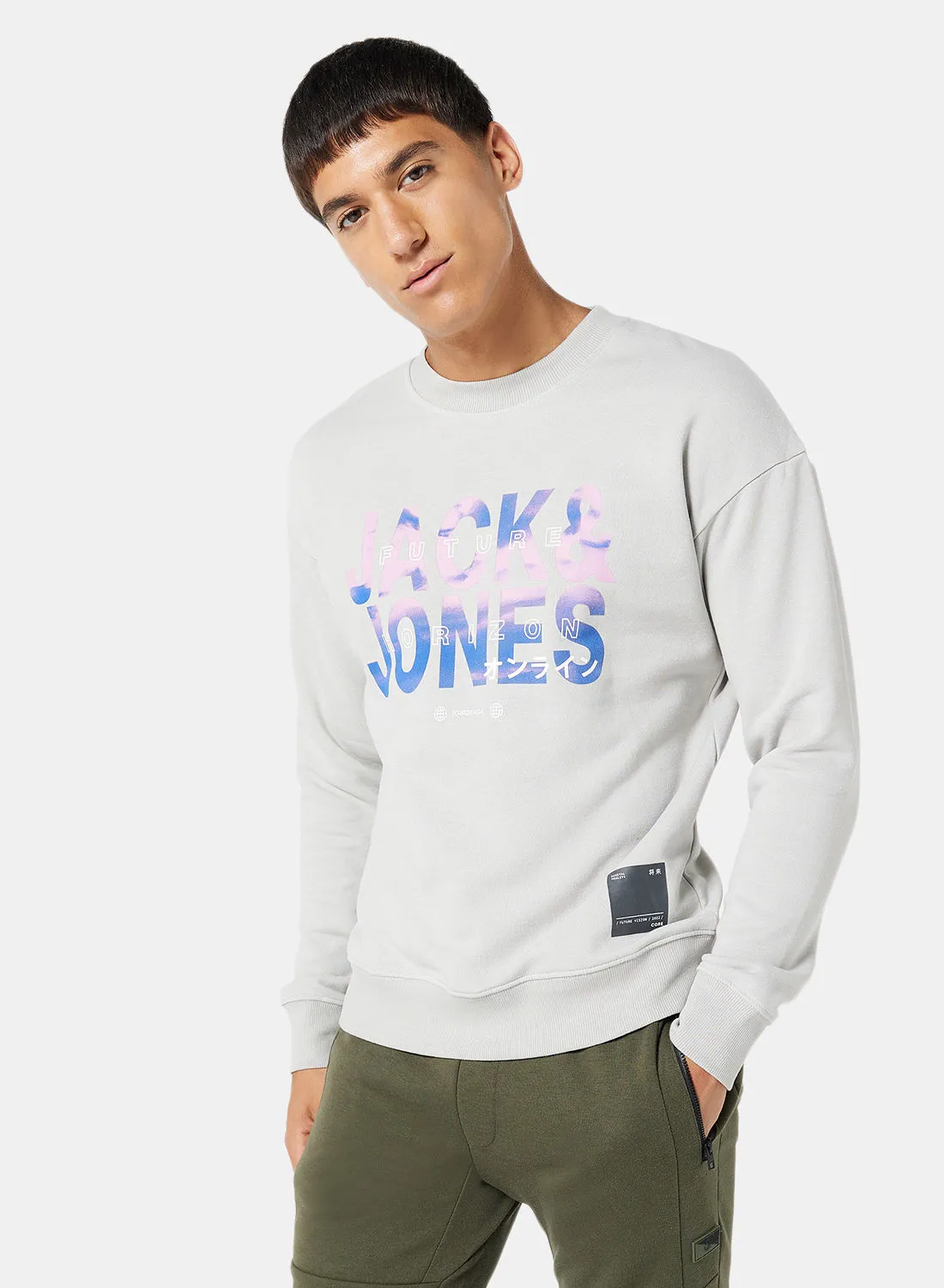 JACK & JONES Future Logo Crew Neck Sweatshirt
