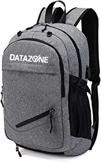Backpack for multiple purposes with a professional design for both sexes with a net to carry football and basketball and carry your laptopwith a port for charger and headphones DZ-BP2061 Gray