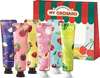 FRUDIA. My Orchard. Hand Cream Gift Set. Fruit Market. Contains 6 shea butter creams, cactus, peach, cherry, pitahaya and raspberry. 6 * 30g