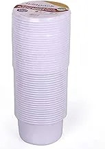 وعاء بلاستيك أبيض من هوت باك 400 سم مكعب وغطاء 25 قطعة ، 25 وحدة