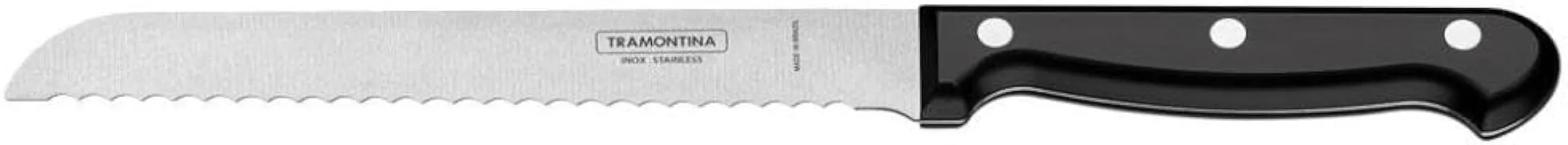 ترامونتينا - سكين خبز 7 انش التراكورتي - مقبض مضاد للبكتيريا ، 23859 / 107_أسود