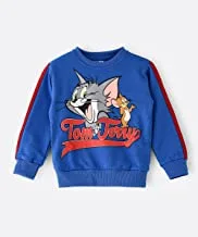 Tom & Jerry Hooded Sweatshirt for Junior Boys - Blue, 2-3 Year