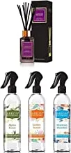 Areon Premium Bundle - Home Perfume Reed Diffuser 85ml 10 Rattan Reeds Patchouli and Areon Home Malodor Control Spray 3 Pack Collection