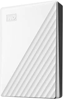 WD 4TB My Passport Portable External Hard Drive HDD with password protection and backup software, White - WDBPKJ0040BWT-WESN