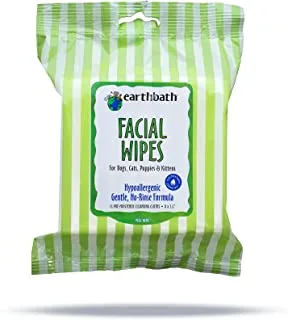 Earthbath All Natural Hypo Allergenic Facial Wipes Fragrance Free, White