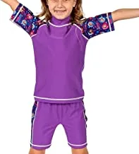 COEGA Kids Girls 2pc Swim Suit-Purple Masha Balloons