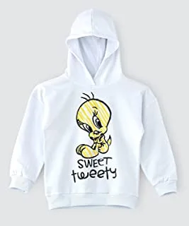 Looney Tunes Tweety Hooded Sweatshirt for Senior Girls - White, 11-12 Year