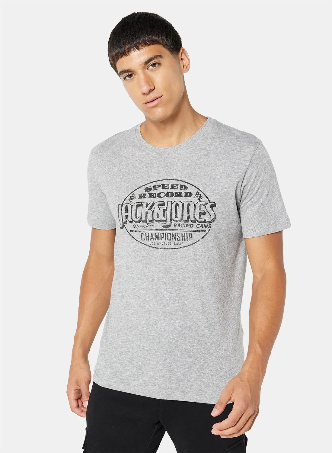 JACK & JONES Premium Slogan Crew Neck T-Shirt