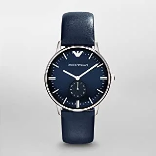 Emporio Armani Men's Blue Dial Leather Band Watch - AR1647