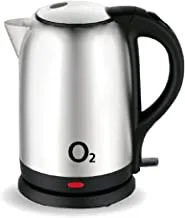 O2 Electric Stainless Steel Kettle, 1.7 Liter Capacity, 1800-2150 Watts, OK-SB1711A, 2 Year Warranty
