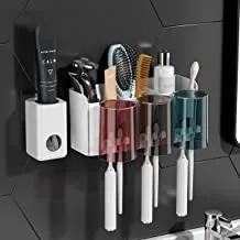 IBAMA Bathroom Toothbrush Holder Bathroon Storage Racks Wall -Automatic Toothpaste Squeezer Storage Rack Bathroom Accessories Set