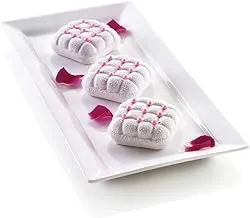 Silikomart Mini Eleganza (Elegant) Silicone Mold, Flexible Tray with 3D Technology Creates 6 Detailed Desserts with a Tufted Design, Oven, Microwave, Freezer and Dishwasher Safe, Made in Italy
