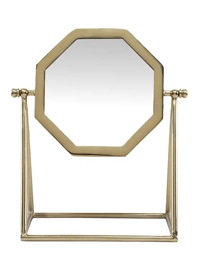 ebb & flow Classic Round Framed  Table Mirror Gold 19x26centimeter