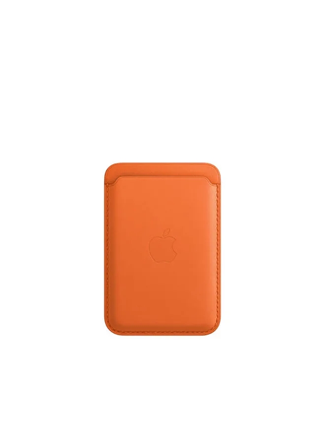 محفظة جلد ابل ايفون مع ماج سيف - برتقالي