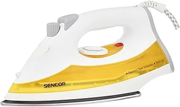 SENCOR - Steam Iron, Stainless Steel Steam Iron for Clothes, Easy to fill transparent water tank, 1600W, SSI 2027BL 2 years replacement Warranty