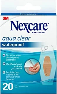 NexCare Bandages Aqua Clear Waterproof 20pcs - نكسكير ضمادات للغسيل والاستحمام