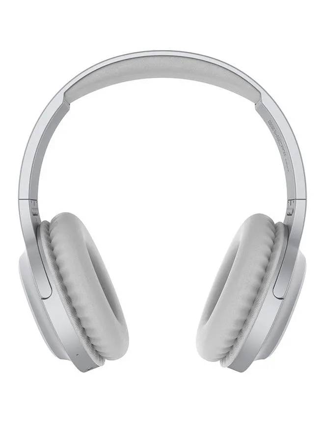 noon east Flyphones Over Ear Wireless Bluetooth Headphone - With BT 5.0 Earbuds White/Silver