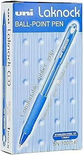 مجموعة أقلام حبر جاف قابلة للسحب من Uniball Laknock قابلة لإعادة الملء من 12 لونًا أزرق