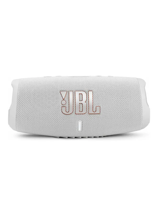 JBL Charge 5 مكبر صوت محمول مقاوم للماء مع باور بانك أبيض