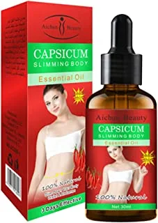 Aichun Beauty CAPSICUM زيت التخسيس العطري للجسم 100٪ طبيعي 3 أيام فعالة 30 مل