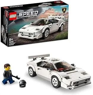 LEGO Speed Champions Lamborghini Countach, Official Lamborghini X LEGO, Car Building Blocks Kit, Age 8+, 76908 (262 Pieces)