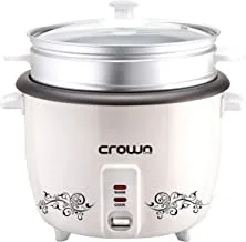 Crownline RC-169 Rice Cooker w/Steamer,White, Cooking Capacity 1.0L, Volume Capacity 1.8L,RC-169