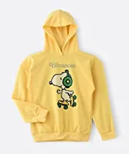 Snoopy Hooded Sweatshirt for Senior Girls - Mustard, 9-10 Year