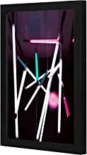LOWHA Colorful Fluorescent Lamps Wall art wooden frame Black color 23x33cm By LOWHA