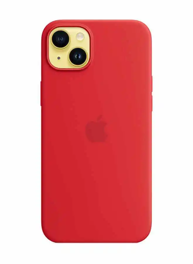 جراب سيليكون لهاتف Apple iPhone 14 Plus مزود بـ MagSafe - (PRODUCT) أحمر