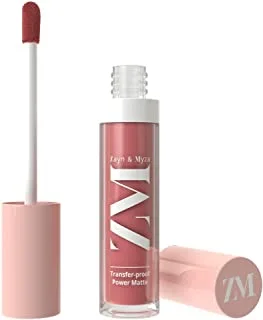 Zayn & Myza Transfer-Proof Power Matte Finish Lip Colour, Water & Smudge Proof, Long Lasting, Hala & Vegan, 6ml (Rose Pink)