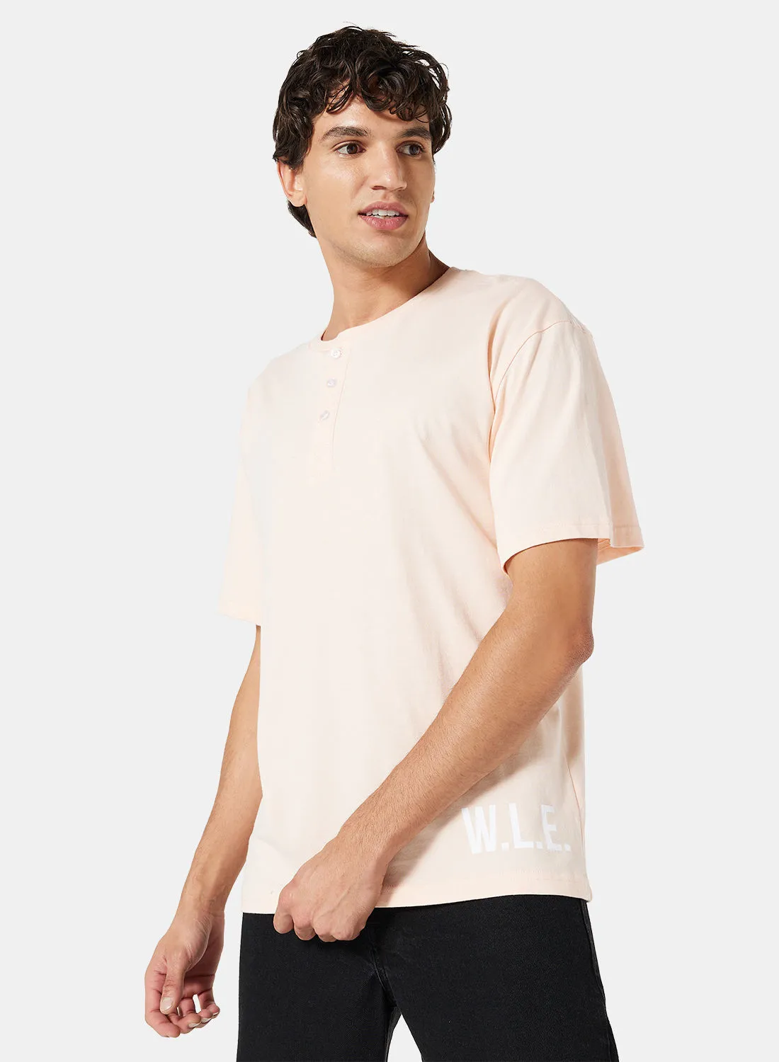 Sivvi x D'Atelier Eco-Friendly Logo Oversized T-Shirt Peach