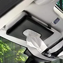 SHOWAY Tissue Box Holder for Car, Car Tissues Holder, Car Napkin Case, Hanging Paper Towel Clip, PU Leather Tissue Box, Paper Carton, Mask Holder for Car-Black