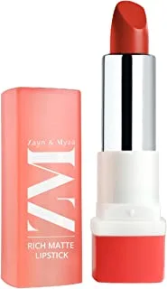 Zayn & Myza Rich Matte Lipstick, Smooth and Light Weight, Intense Color in one Swipe, Bullet Lipstick Halal & Vegan, 4.2gm (Prepshow)