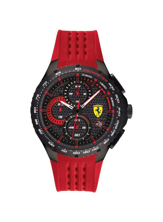 Scuderia Ferrari Men's Silicone Quartz Chronograph Wrist Watch With Date Display 830727