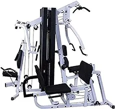 Body Solid EXM3000LPS Prestige Gym System مع تمرين ضغط للساق ، رمادي / أسود