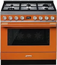 Smeg cpf9gmor طباخ غاز قائم بذاته A + OrangeKitchen (طباخ قائم بذاته ، برتقالي ، دوار ، أمامي ، إلكتروني ، LCD)