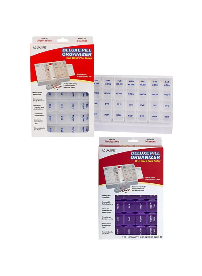 ACU-LIFE Deluxe Pill Organizer 1 Week+Today - Assorted