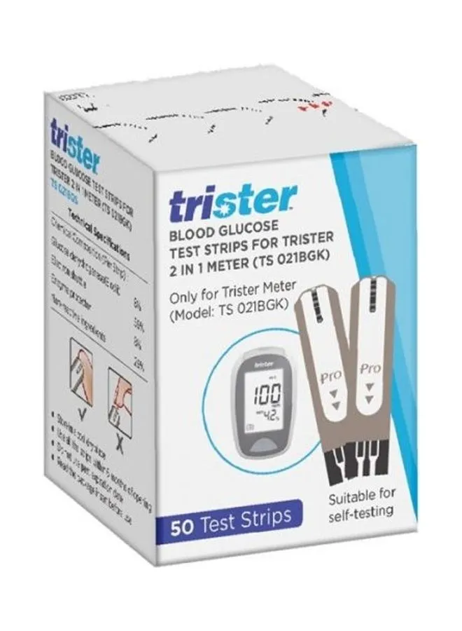 trister 2 In1 Blood Glucose Test Strips 50'S TS-021BGK