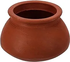 Rice Kalam, Handmade Clay Cookware, RF10581 | 100% Natural Clay | Non-toxic & Eco-Friendly | Can be used on Gas Stove or Open Fire | Earthen Pot/Clay Pot for Rice, Curry