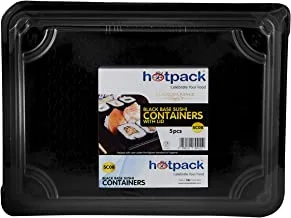 Hotpack Black Sushi Container Base مع غطاء (SC08B) 5 قطع 5 قطع