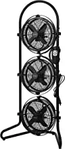 Crownline TF-218BL 9 Inch 3-Fans with 4 Metal Blades (BLACK COLOR)