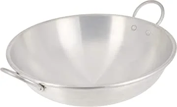 RAJ Aluminium Cooking Pot-Indian Kada, Silver, 38 cm, RKWK14